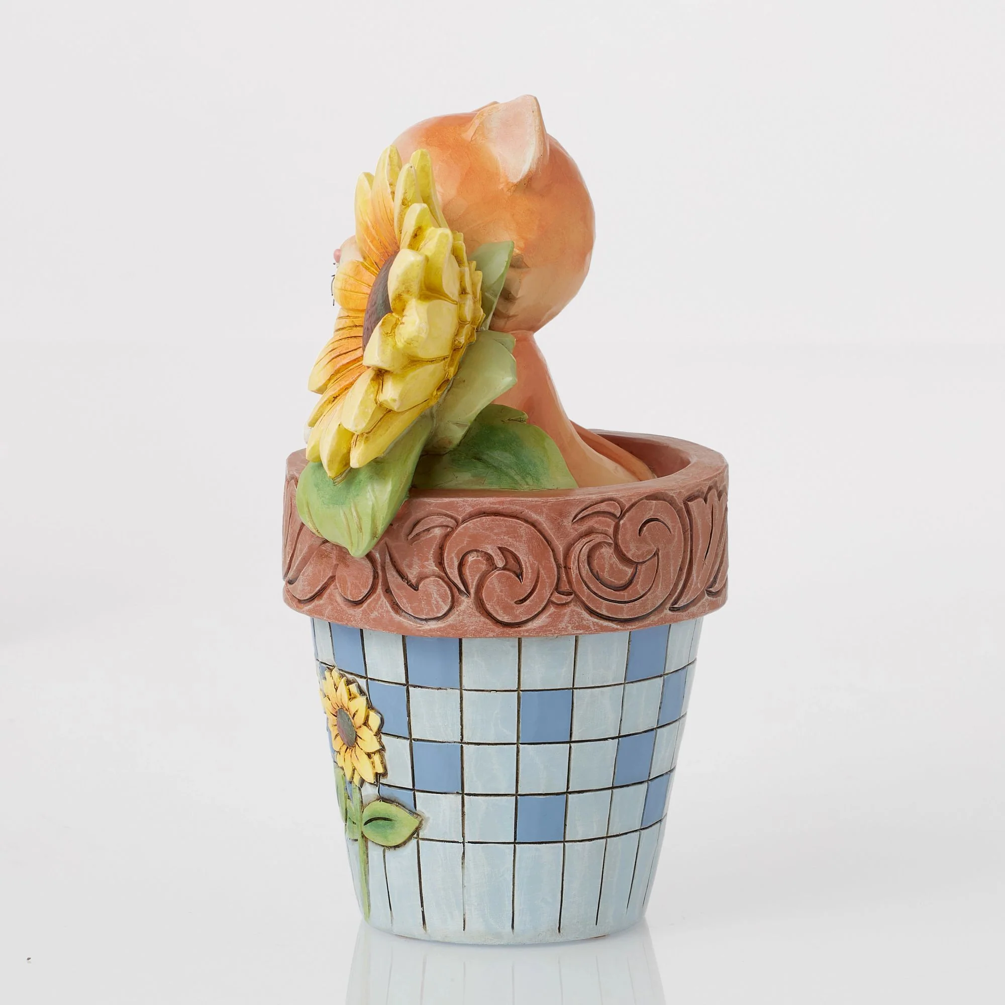Cat in Flowerpot Figurine - Image 2