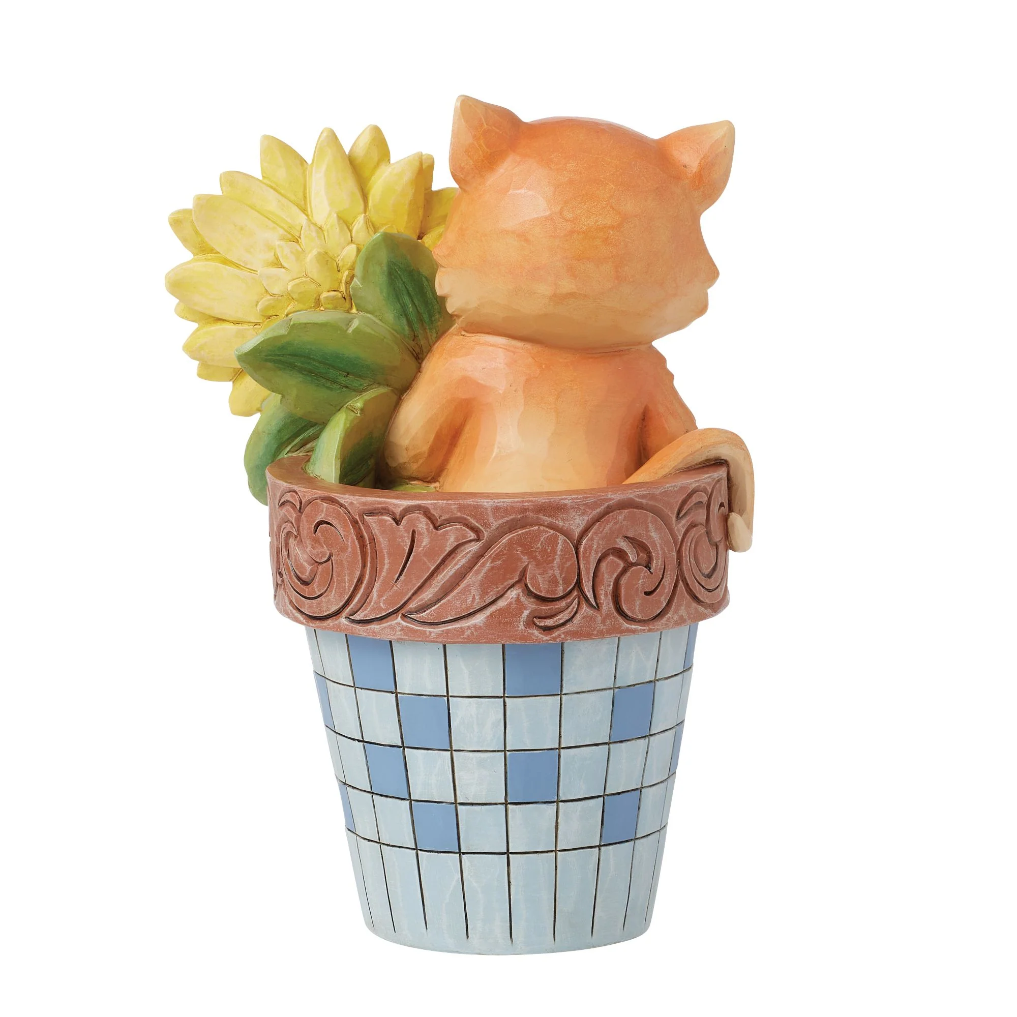 Cat in Flowerpot Figurine - Image 3
