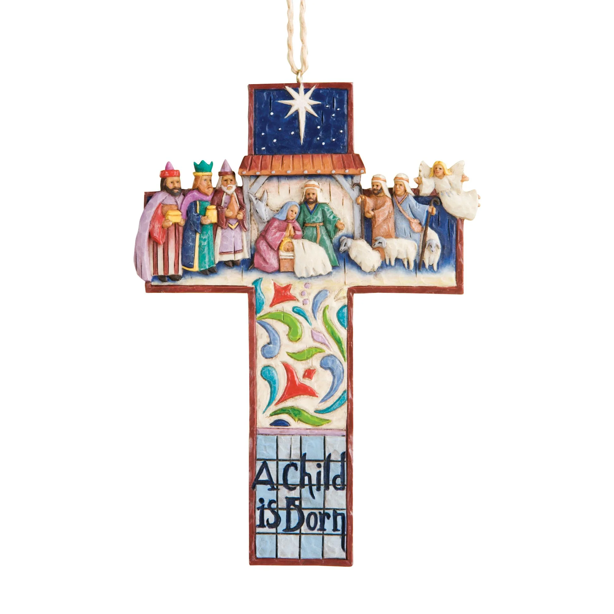 Cross Nativity Scene Ornament - Image 2