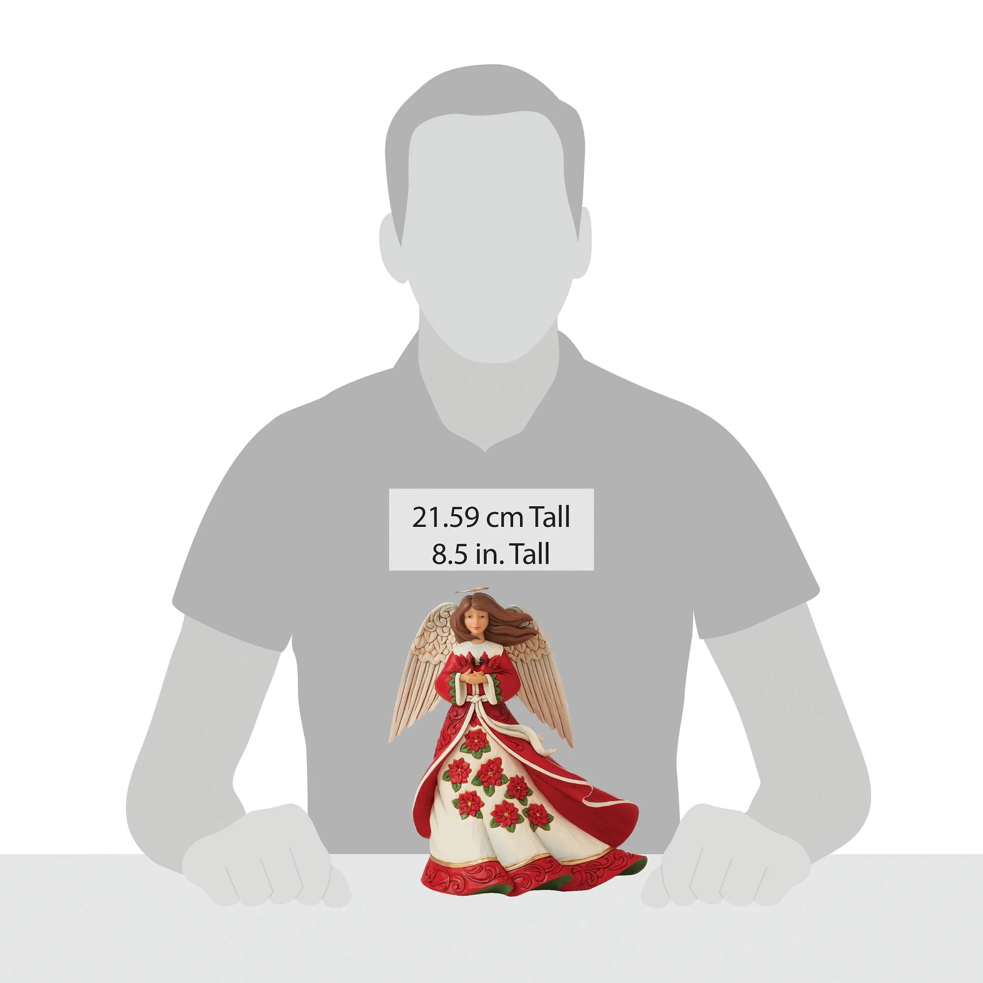 Red Christmas Angel Figurine - Image 5