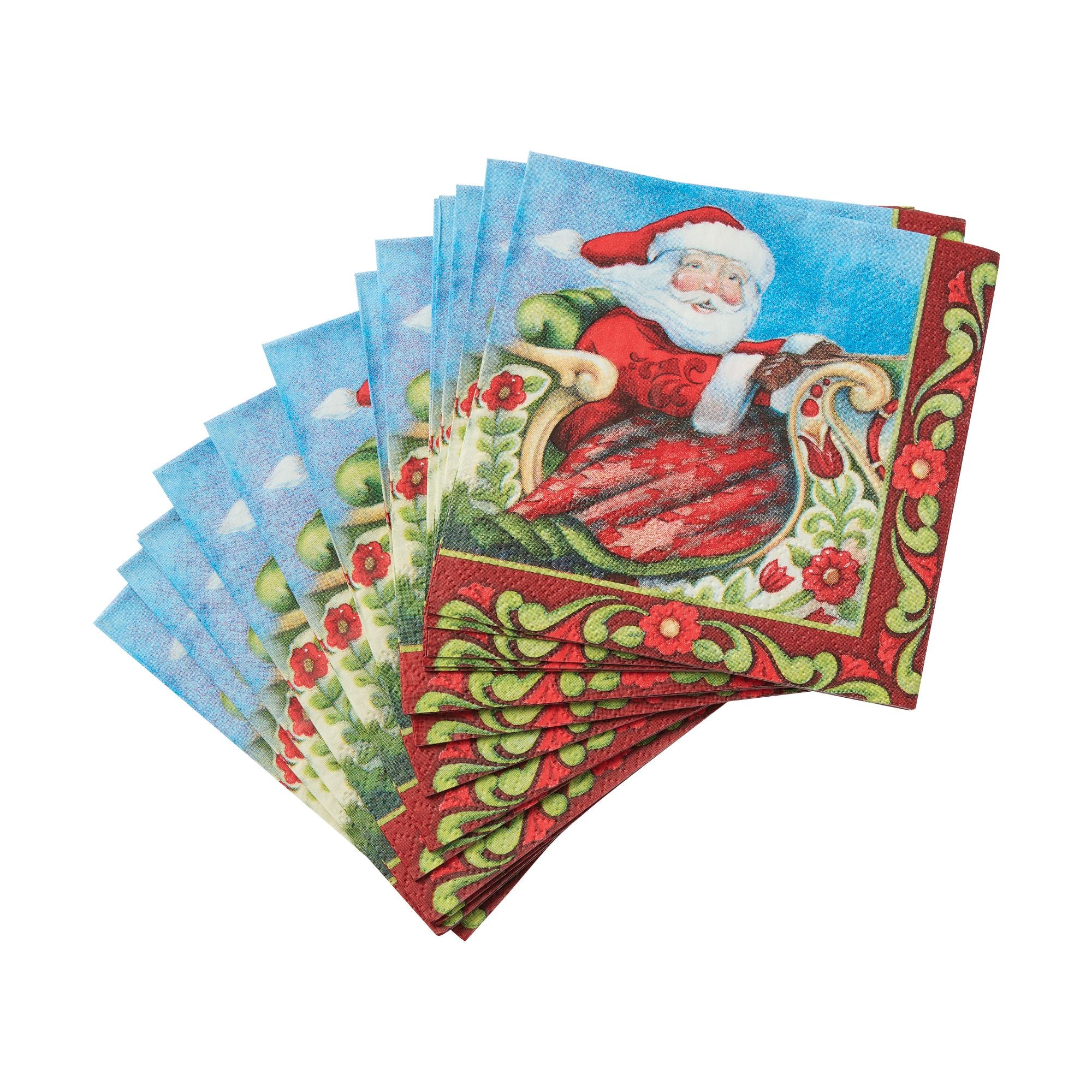 Santa in Sleigh Napkin - Image 3