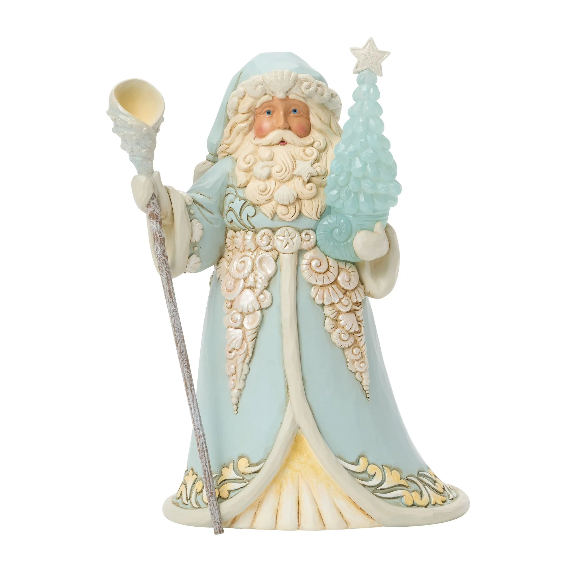 Santa with Sea Glass Tree