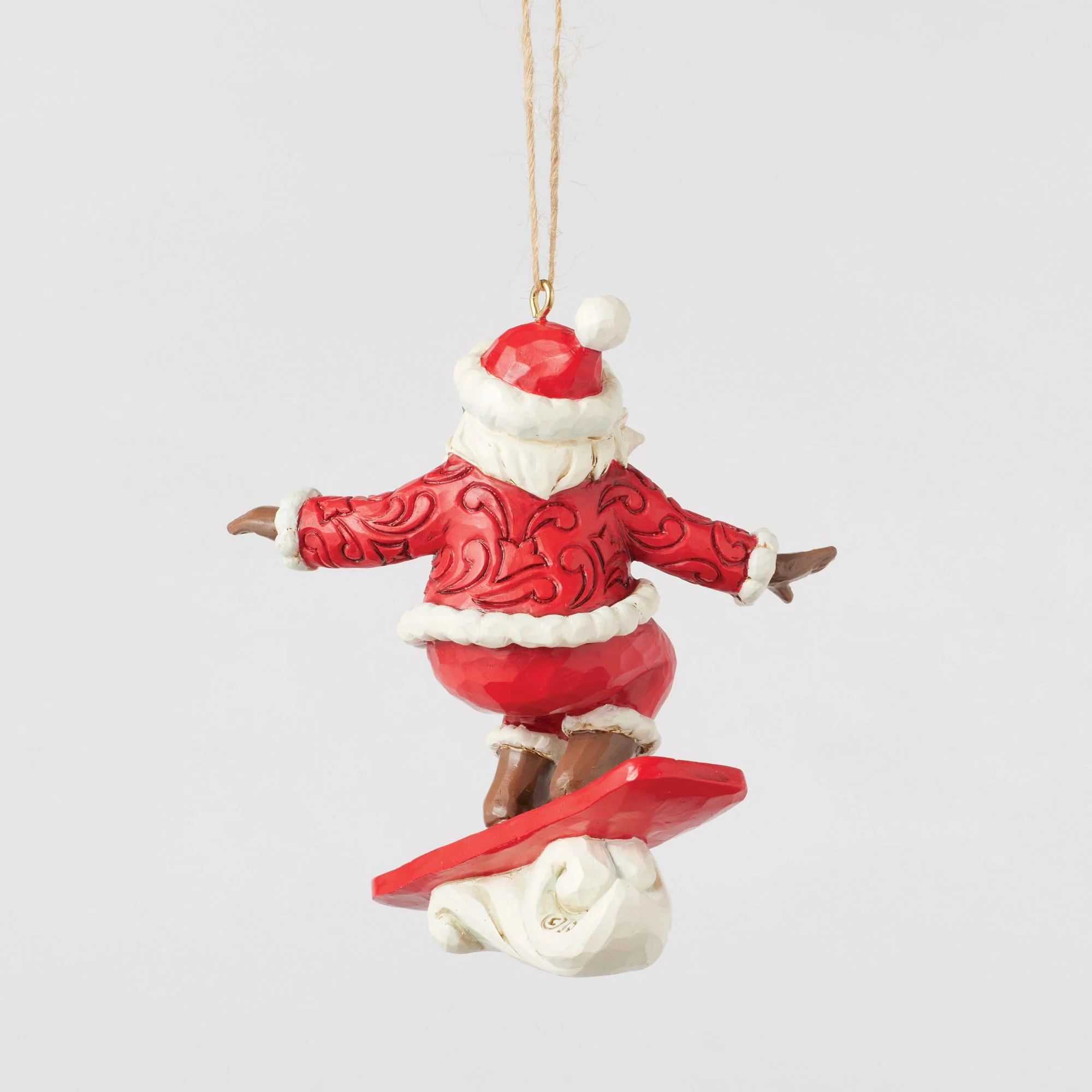 Snowboarding Santa Ornament - Image 2