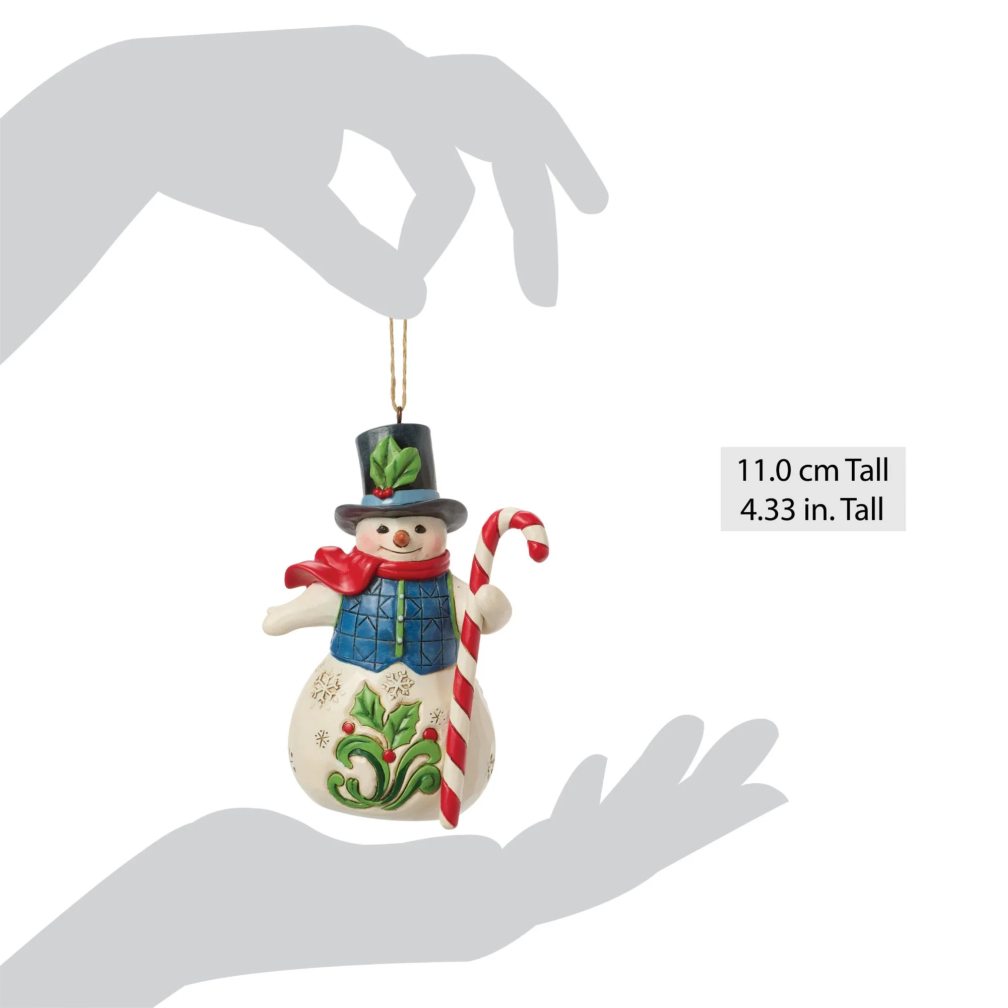 Snowman with Candy Cane Orn - Image 4