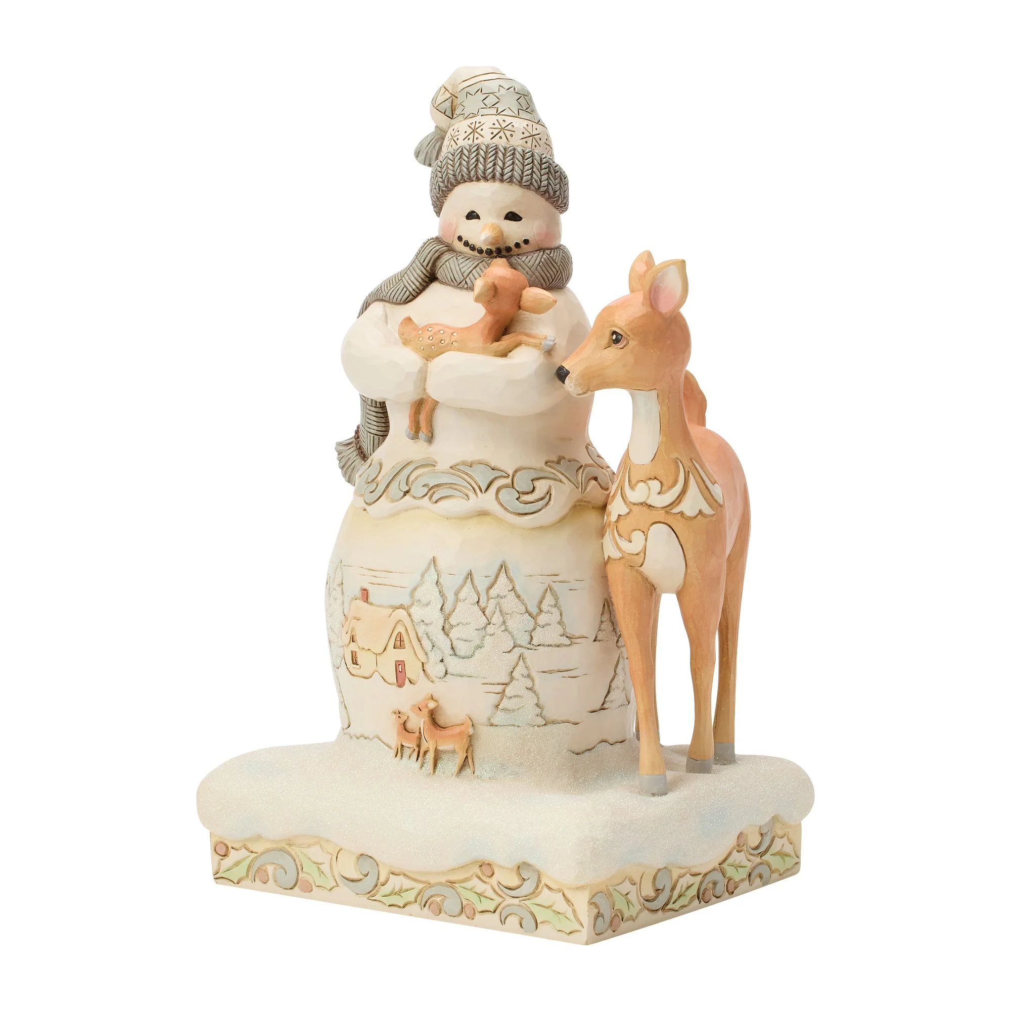 Wdlnd Snowman Holding a Fawn - Image 2